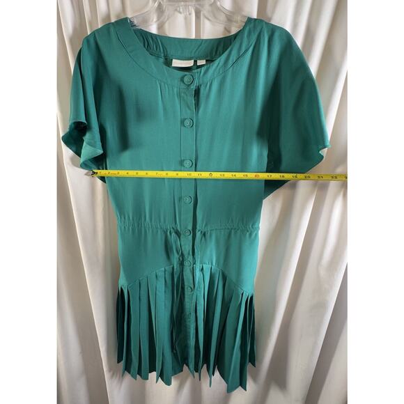 New York & Co Pleated Short Sleeves Dress,Green, Sz: M, 64-40 - Picture 6 of 16